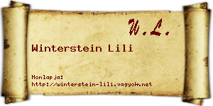Winterstein Lili névjegykártya